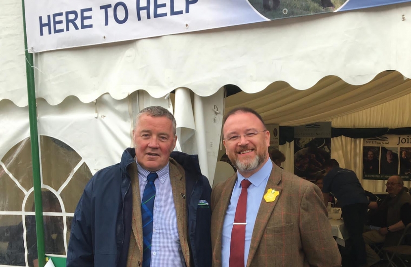 David Duguid MP at the Turriff Show with NFUS President Andrew McCornick