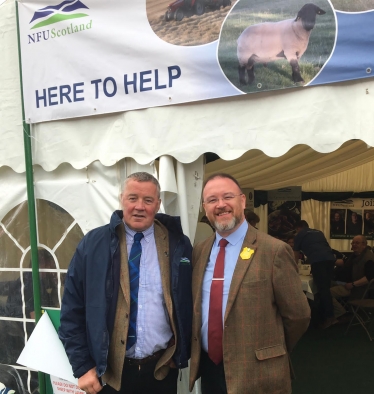 David Duguid MP at the Turriff Show with NFUS President Andrew McCornick